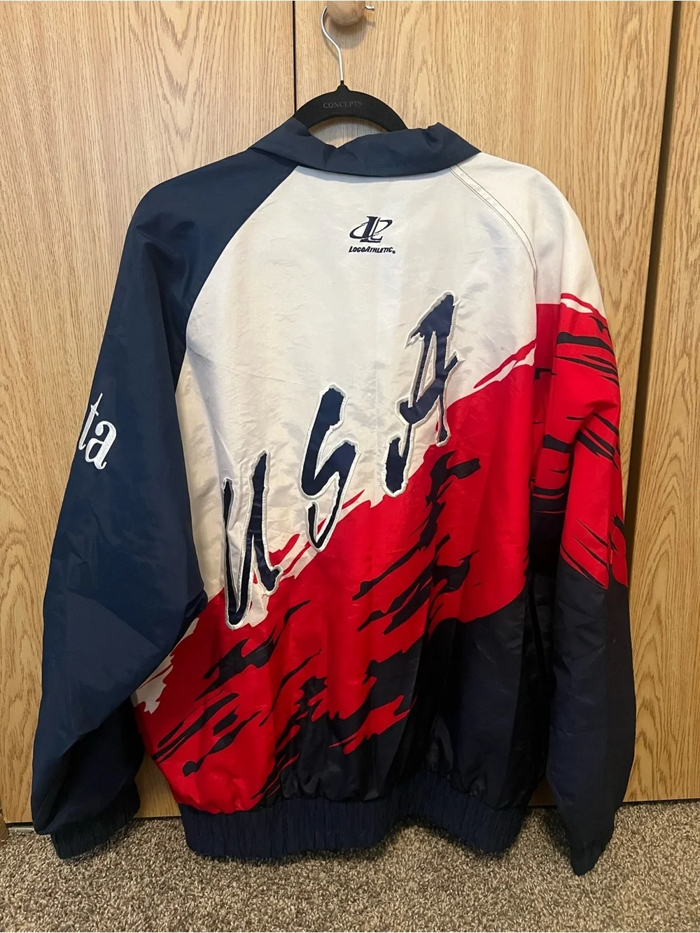 Vintage Atlanta 1996 Red White Navy Men's Windbreaker Jacket